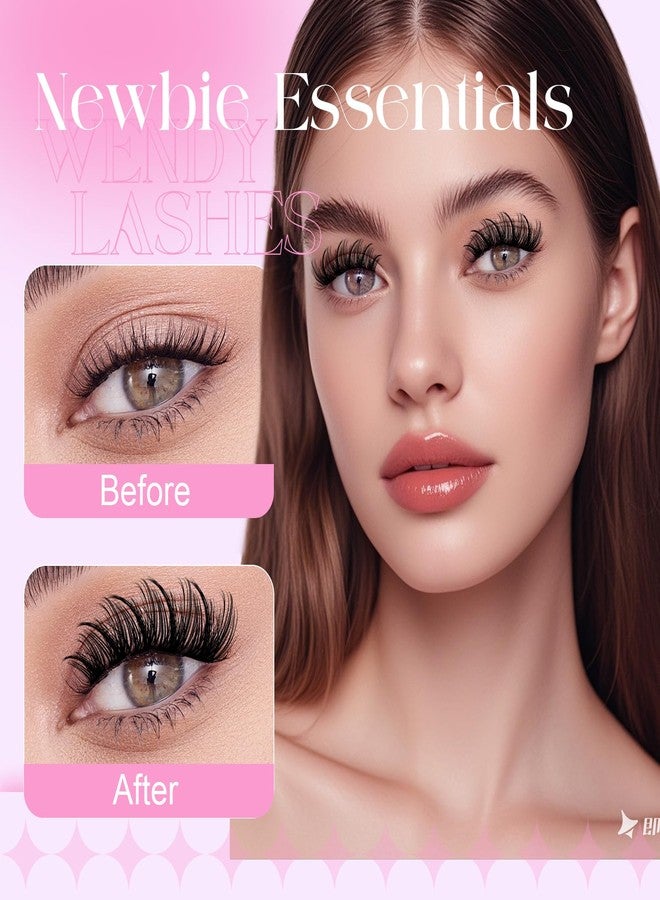 Wendy Lashes Newbie Essentials10-18mm Mixed Length D-Curl Cluster Lashes for Soft Wispy Lash Extensions - Image 3